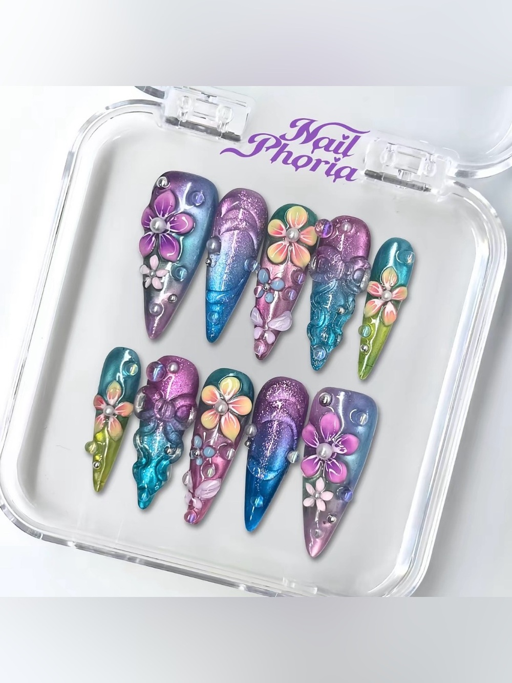 NailPhoria Stiletto Press-On Nail Set - Fairy Dew